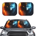 thumbnail image 2 of Fotbe Red And Blue Fire Cat Juego de 2 Piezas de Parasoles para Parabrisas | Bloqueador Solar para Auto | Accesorios Plegables para Protección Solar Interior-Medium, 2 of 6