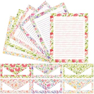 Vintage Floral Stationery Set - 48 Lined Writing Sheets & 24 Envelopes, 8.5x11 Inch Paper, 4.7x8.7 Inch Envelopes