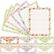 Stationary Paper with Envelopes Floral Stationary Set with Lines Letter Writing Paper 8.5" x 11"