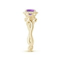 thumbnail image 3 of ANGARA Natural 0.8 Ct. Amethyst with Diamond Halo Ring in 14K Yellow Gold for Women (Ring Size: 11.5), 3 of 10