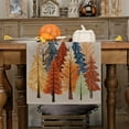 thumbnail image 3 of GEEORY Fall Watercolor Trees & Maple Leaves Striped Table Runner 13x72 Inch, Rustic Farmhouse Autumn Thanksgiving Decor for Kitchen, Dining, Indoor/Outdoor Holiday Dinner Party Orange GT157-72, 3 of 6