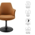 thumbnail image 3 of Lippa Swivel Dining Armchair in Black Tan, 3 of 10