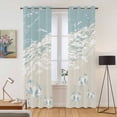 thumbnail image 2 of Kitchen Curtains 84 Inch Length 2 Panels, Blue Coastal Crabs Grommets Window Treatment Curtain, Summer Beach Ocean Abstract Art Thermal Curtains Drapes for Living Room/Bathroom, 2 of 9