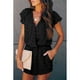 thumbnail image 5 of Mono De Punto Suelto Elegante Con Cuello En V Manga Corta Suave Para Fiesta En La Playa Para Mujer ANGGREK Ropa, 5 of 6