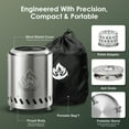 thumbnail image 2 of Auseo Tabletop Fire Pit Smokeless Compact & Portable Dual Fuel with Portable Bag, 304 Stainless Steel - Burning, Gardens, Patios, 2 of 11