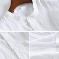 thumbnail image 2 of Bcfgryg Summer Men's Cool Thin Breathable Solid Color Button Cotton Shirt Short Sleeve Button Down Shirts Men White, 2 of 2