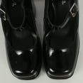 thumbnail image 4 of Soda Women's Faux Leather High Platform Chunky Block Ankle Strap Heel, Black, 6 M US, 4 of 5