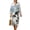 Cat Butterfly Leaves, variant on Blue Hydrangea Flower Print Womens Cotton Linen Dress V Neck Casual Flowy Plus Size Midi Dresses 3/4 Sleeve Pleated Dress, M