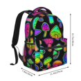thumbnail image 2 of Easygdp Bright Mushrooms Mochila Ergonómica Versátil para Laptop - Múltiples Bolsillos, Correas Ajustables, Unisex para Escuela, Viajes y Actividades al Aire Libre-One Size, 2 of 5