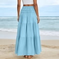 thumbnail image 6 of Vetsdori Women Summer Casual Solid Color Casual Long Skirt With High Waist And Flowing Long Skirt And Half Skirt, 6 of 9