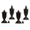 Legends Direct Premium Elegant Metal Tabletop Tiki Torches Outdoor, Tall - Tiki Style /w Snuffer, Fiberglass Wick & Large 35oz Oil Lamp Torch for Patio, Outdoor (Small Hammered Black)