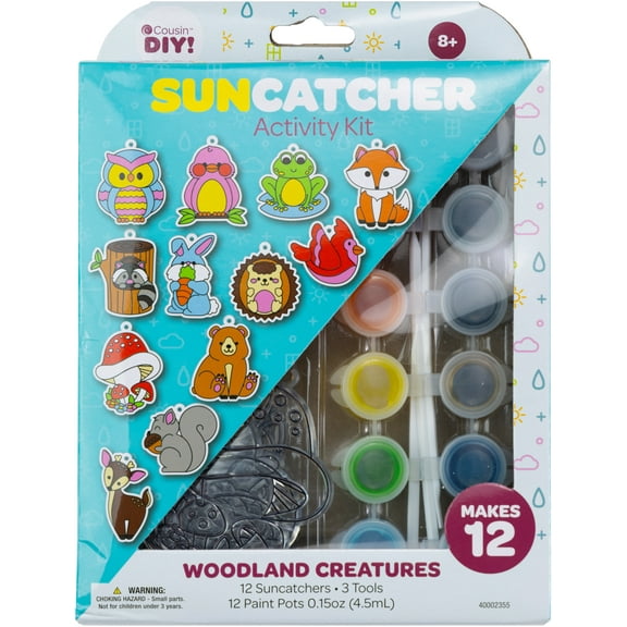 CousinDIY Suncatcher Kit-Woodland, Makes 12