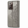 thumbnail image 4 of Galaxy Note 20 Ultra Case, Alltyech PU Leather Mandala Embossed Folding Stand Anti-scratch Folio Flip Credit Cards Slots Wallet Case Cover For Samsung Galaxy Note 20 Ultra, Gray, 4 of 10