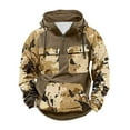 thumbnail image 2 of Zylanna Men's Hooded Sweatshirts with Pockets, Camouflage Casual Half-Zip Soft & Warm Sport Hoodies Pullover for Men Khaki, 2 of 3