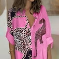 thumbnail image 4 of Cárdigan de manga larga estampado a la moda para mujer, camisa holgada de un solo pecho, camiseta de manga larga con solapa/camisa Pompotops  FGAJ21646, 4 of 9