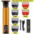thumbnail image 2 of Cortadora de pelo eléctrica USB todo en uno, maquinilla de afeitar con cabeza de luz dorada, recargable, con aceite, para tallar el cabello, 2023, 2 of 4