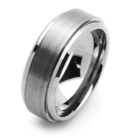 Free Engraving Men Women Personalized Inside Engraving Tungsten Carbide Wedding Band Ring 8mm Beveled Edges
