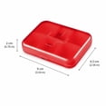 thumbnail image 3 of Pill Organizer 6 Compartment Red Plastic Portable Case for Travel and Purse, 3 of 4