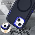 thumbnail image 6 of Dteck Case with Tempered Glass Screen Protector for iPhone 15,Shockproof Rubber Case Compatible with MagSafe Hybrid PC Full Body Protection Cover,Navyblue, 6 of 6