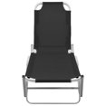 thumbnail image 3 of vidaXL Chaise Longue Aluminium et Textilène Noir, 3 of 5