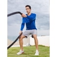 thumbnail image 6 of NORTHYARD Men's Workout Running Shirts Athletic Long Sleeve Fishing Hiking Shirt Royalblue XL, 6 of 7