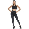 thumbnail image 5 of White Mark Women's High-Waist Reflective Piping Activewear Sports Leggings, 5 of 5