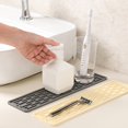 thumbnail image 2 of Anti-slip Silicone Faucet Mat Waterproof Sink Drain Pad Wrap-around Design Kitchen Countertop Protector Drying Soap Toothbrush Holder Splash Guard, 2 of 6