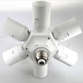thumbnail image 3 of 6 en 1 e27 base luz de la lámpara de la bombilla del adaptador del adaptador de socket divisor blanco Sunnimix Soporte para adaptador de foco, 3 of 7