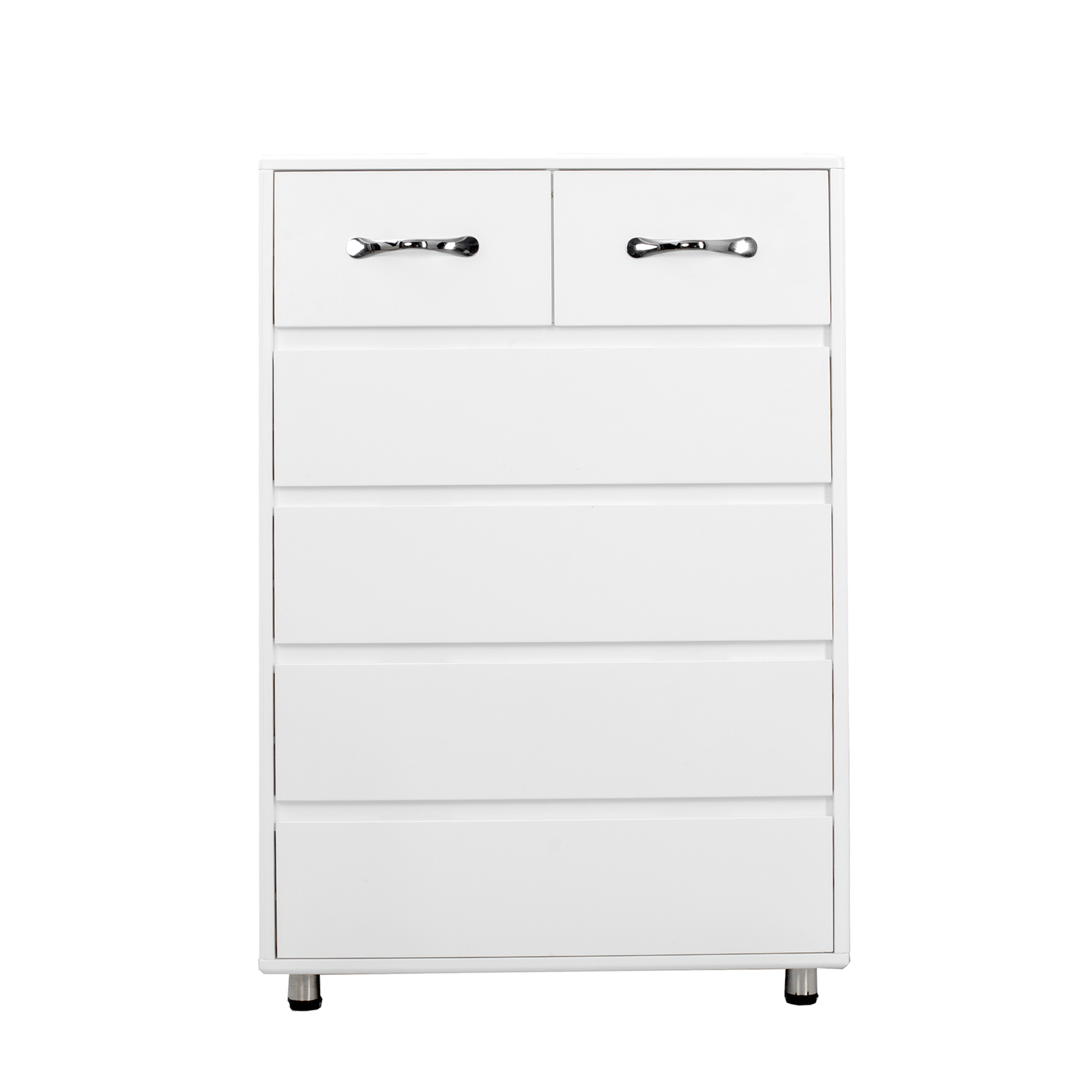 6 Drawer Dresser, URHOMEPRO Chest of Drawers Storage Organizer Nightstand, Wood Frame Drawer Chest with Steel Tube Legs, Bathroom Floor Cabinet, Living Room Office Bedroom Furniture, White, W12868 - image 4 of 10