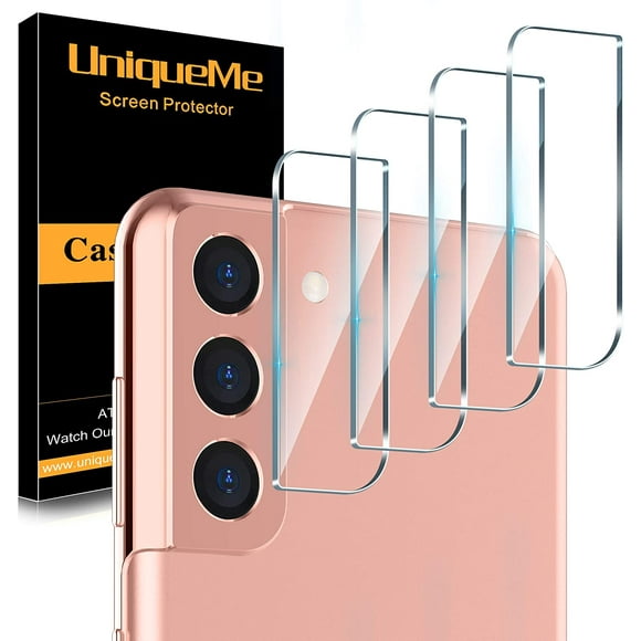 [Lot de 4] UniqueMe Protecteur d'Objectif d'Appareil Photo Compatible avec Samsung Galaxy S21/S21 Plus 5G en Verre Trempé [Compatible avec les Coques]
