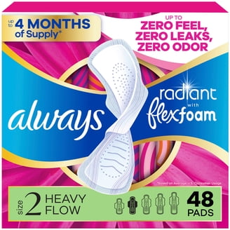 Always Infinity FlexFoam Overnight Pads with Wings Unscented Size