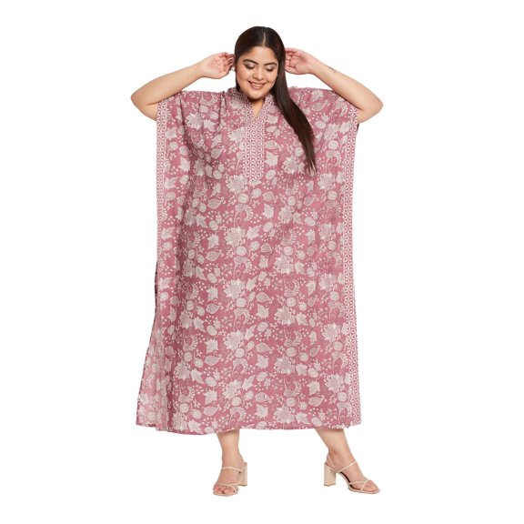 Oussum Cotton Kaftan Dress Maxi Length For Women Summer Caftan Dress
