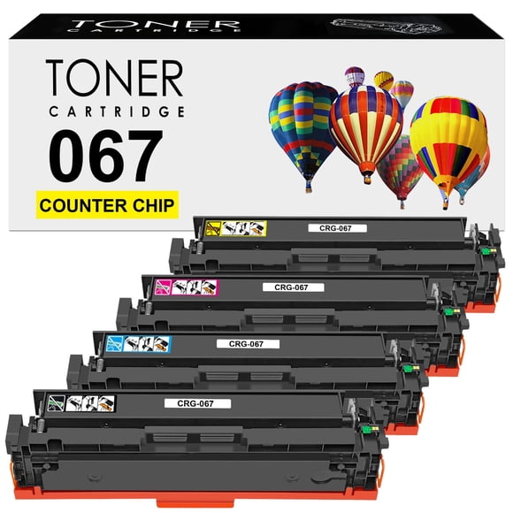 067 CRG067 Toner Cartridge 4 Color Set Compatible for Canon imageCLASS LBP632Cdw MF653Cdw MF654Cdw MF656Cdw LBP633Cdw Printers Standard Capacity [wit