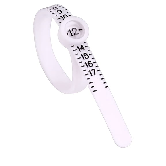 DESIGNICE Ring Sizer, Finger Size Measuring Tool with Built-In Magnifying Glass 1-17 Usa Ring Sizes Reusable Ring Finger Sizer Gauge Jewelry Sizing Tool for Men Women (White)