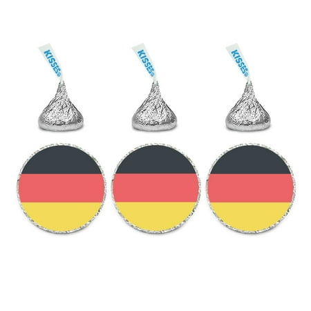 Germany Flag Stickers Global World Flag Party Collection, Chocolate Drop Label Stickers, Germany, 216-Pack ()