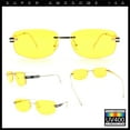 thumbnail image 2 of Rimless Rounded Rectangle Hustler Fashion Metal Frame Sunglasses Gold - Yellow, 2 of 7