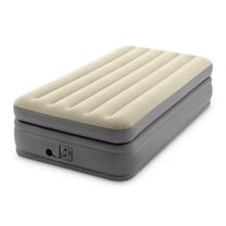 Open Box Intex Dura Beam Plus Fiber-Tech Air Mattress with Built-In Pump, Twin