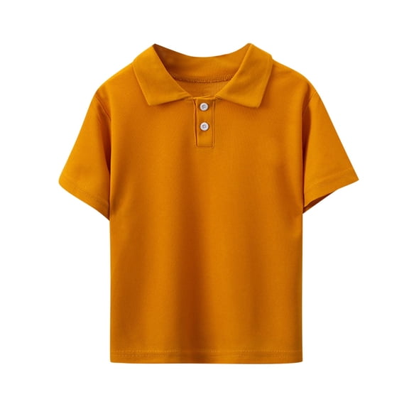 Kychelot Boys Summer School Shirt Collared Uniform Short Sleeve Solid Color Button Casual Chiffon Golf Shirts