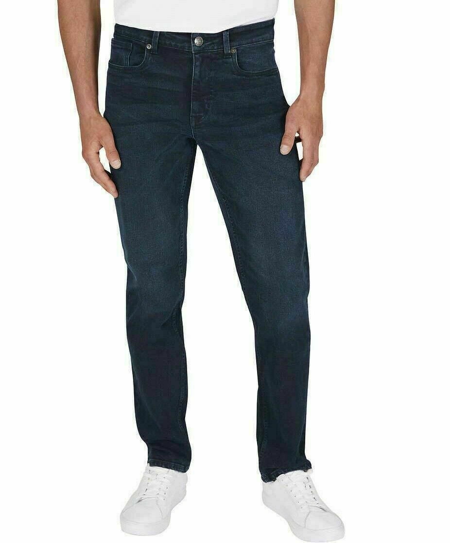 DKNY Men's Duane Straight Fit Jeans, Metro Wash 36 x 32