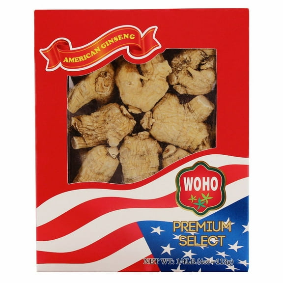 WOHO Cultivated American Ginseng 1094 Short Jumbo 4 oz Box
