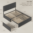 thumbnail image 2 of Asofer Full Size Storage Bed Frame w/4 Wheels, Adjustable Headboard & Wood Slats, Dark Gray​, 2 of 10