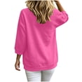 thumbnail image 5 of Otntypg Fall 3/4 Sleeve Crewneck Sweatshirts for Women Trendy Basic Solid Color Athletic Workout Tees Shirt Loose Oversized Casual Pullover Tops, 5 of 7