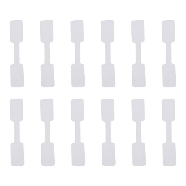 maskred 100Pcs Price Tags Jewelry Tag White Blank Label Square Heads Paper Sticker Rectangle Labels for Necklace Bracelet As Shown 1Set