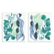 Stupell Industries Fluid Wavy Shapes Abstract Painting Unframed Art Print Wall Art, 11 x 14, Set of 2
