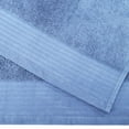 thumbnail image 4 of BNM Turkish Cotton Jacquard and Solid Towel Set of 4, Pacific Blue, 4 of 6