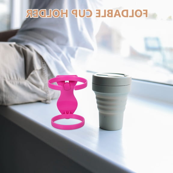 BESTYASH Space Saving Foldable Cup Holder Attachment for Tote Bags Rosy Color Perfect for Outdoor Use