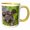 Yellow/White, variant on 3drose, Usa, Minnesota. Mink Kits in Log Watching for Mother., 11oz Two-tone Green Mug