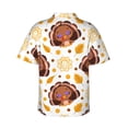 thumbnail image 3 of Daiia Fall Turkey Hawaiian Shirt for Men Gentle Cotton Regular Short Sleeve Casual-Small, 3 of 9