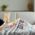 thumbnail image 3 of Saying Soft Flannel Fleece Throw Blanket, Colorful Letters with Little Flowers on a Blossoming Background Slumber Party, Cozy Plush for Indoor and Outdoor Use, 60" x 80", Multicolor, by Ambesonne, 3 of 5