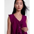 thumbnail image 5 of Scenario Women's and Women's Plus Ruffle Neck Tank Top with Tie Front, Sizes XS-4X, 5 of 6